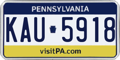 PA license plate KAU5918