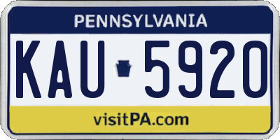 PA license plate KAU5920