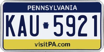 PA license plate KAU5921