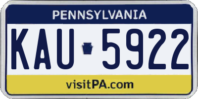 PA license plate KAU5922