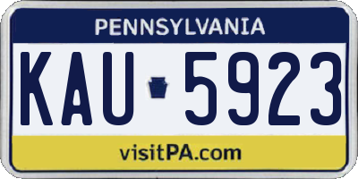 PA license plate KAU5923