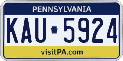 PA license plate KAU5924
