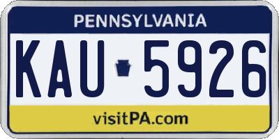 PA license plate KAU5926