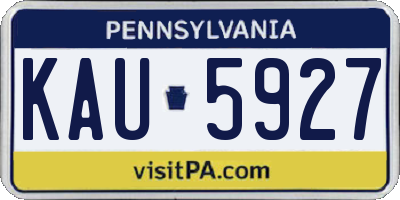 PA license plate KAU5927