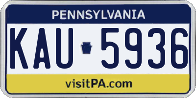 PA license plate KAU5936