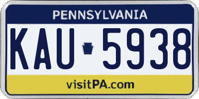 PA license plate KAU5938