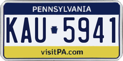 PA license plate KAU5941