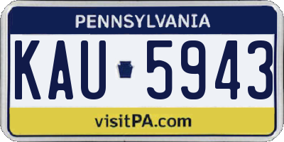 PA license plate KAU5943