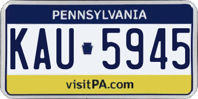 PA license plate KAU5945