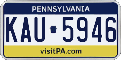 PA license plate KAU5946