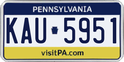 PA license plate KAU5951