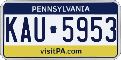 PA license plate KAU5953