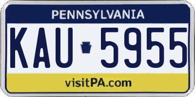 PA license plate KAU5955