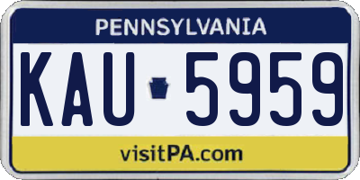 PA license plate KAU5959