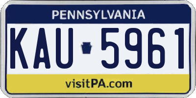 PA license plate KAU5961