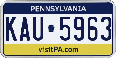 PA license plate KAU5963
