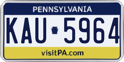 PA license plate KAU5964