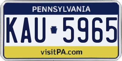 PA license plate KAU5965