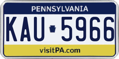 PA license plate KAU5966