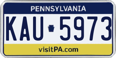 PA license plate KAU5973