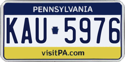 PA license plate KAU5976