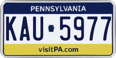 PA license plate KAU5977