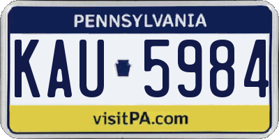 PA license plate KAU5984
