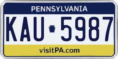 PA license plate KAU5987