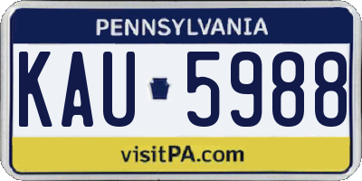 PA license plate KAU5988