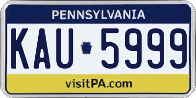 PA license plate KAU5999