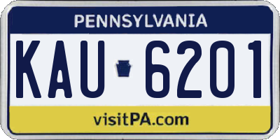 PA license plate KAU6201