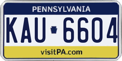 PA license plate KAU6604
