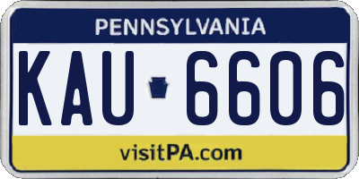 PA license plate KAU6606