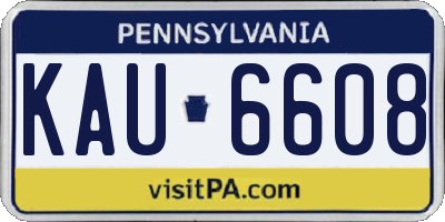 PA license plate KAU6608