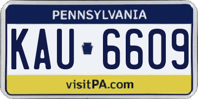 PA license plate KAU6609
