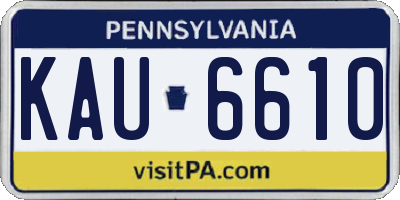 PA license plate KAU6610