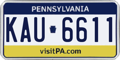 PA license plate KAU6611