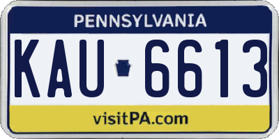 PA license plate KAU6613