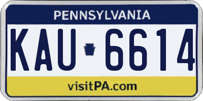 PA license plate KAU6614