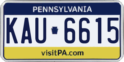 PA license plate KAU6615