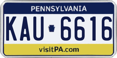 PA license plate KAU6616
