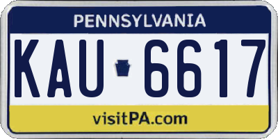 PA license plate KAU6617
