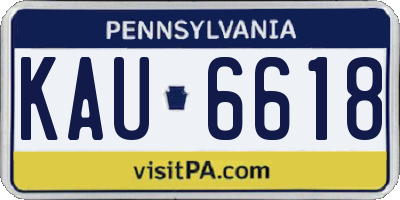 PA license plate KAU6618