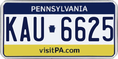 PA license plate KAU6625