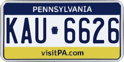 PA license plate KAU6626