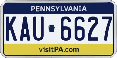 PA license plate KAU6627