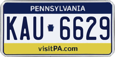 PA license plate KAU6629