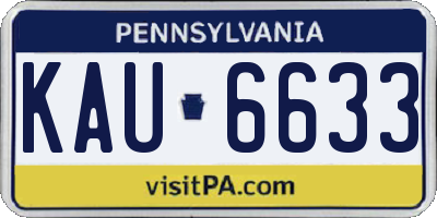 PA license plate KAU6633