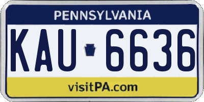 PA license plate KAU6636