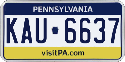 PA license plate KAU6637